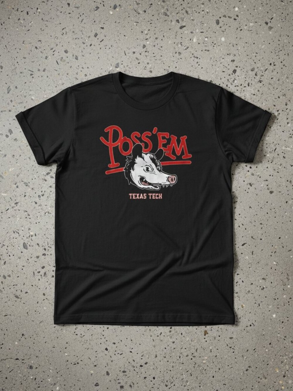 Possum Texas Tech Graphic T-Shirt | Funny College Style Tee | Vintage Mascot